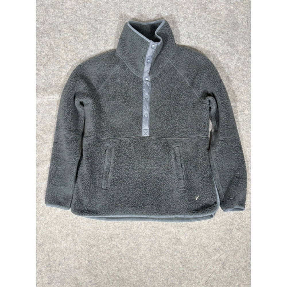 INDYEVA Women's Charcoal Gray Polartec Fleece Snap Neck Pullover M